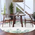 thumbnail image 3 of Round Rugs 5Ft, Teal Botanical Round Area Rug Washable Indoor Throw Carpet, Spring Floral Summer Eucalyptus Leaf Soft Non Slip Circle Rug for Cabinet Bathroom Home Decor Aesthetic, 3 of 8