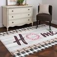 thumbnail image 3 of Area Rugs 2.7'x5', Spring Flowers Carpet for Living Room Bedroom Dining Room, Farmhouse Watercolor Black Plaid Wood Grain Throw Kitchen Rugs Non Slip Washable Rectangle Indoor Outdoor Rugs, 3 of 8