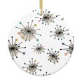 thumbnail image 1 of Lindo adorno colgante navideño moderno retro de mediados de siglo con forma de estrella atómica para árbol de Navidad - Decoraciones colgantes de cerámica para fiestas - Ideas para regalos de adornos, 1 of 8