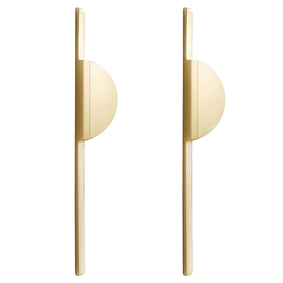 2X Kitchen Pulls Cabinet Pulls Handle Brushed Brass Wardrobe Handles Closet Handles -Gold