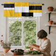 thumbnail image 5 of Yellow Black Patchwork Window Valance Curtain Abstract Art Rod Pocket Short Curtain for Living Room, Bedroom & Kitchen Window Decor 54x18in, 5 of 8