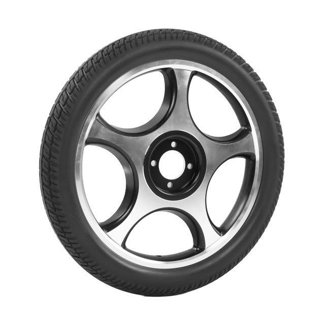 Roue de Fauteuil Roulant Électrique, Moyeu en Alliage d'Aluminium de Taille Standard Roue de Fauteuil Roulant 4 Trous Robuste pour le Remplacement