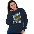 thumbnail image 3 of Wishing I was Fishing Largemouth Bass Unisex Plus Fleece Graphic Sweatshirt Brisco Brands 2X, 3 of 5