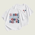 thumbnail image 2 of ZhuoLiL 2T Clothes for Girls Children's Independence Day Casual Loose T-shirt Summer Comfortable Short Sleeved Round Neck Top, 2 of 5
