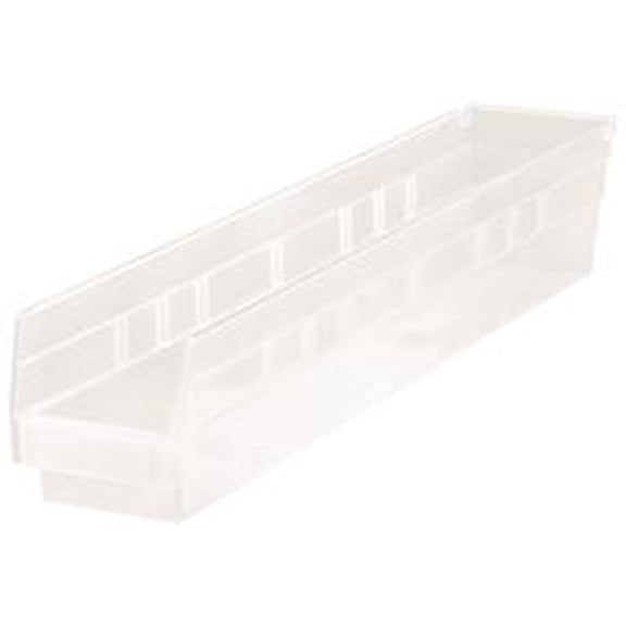 Quantum Storage Systems Economy Shelf Bin, 23-5/8'' X 4-1/8'' X 4'', Clear