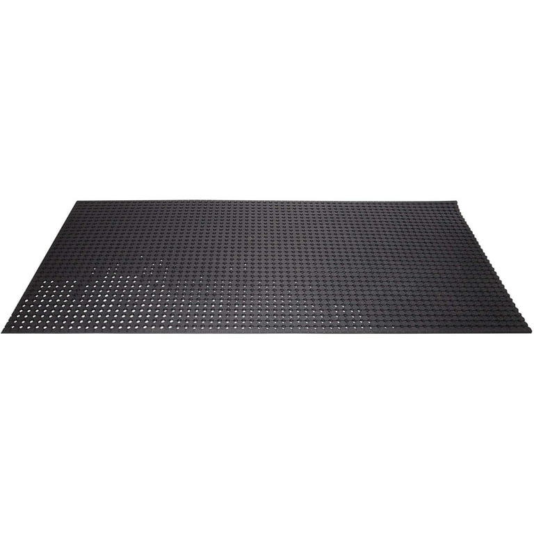 Workplace Floor Mat, No Slip/Anti-Fatigue/Drainage, Narrow Grid