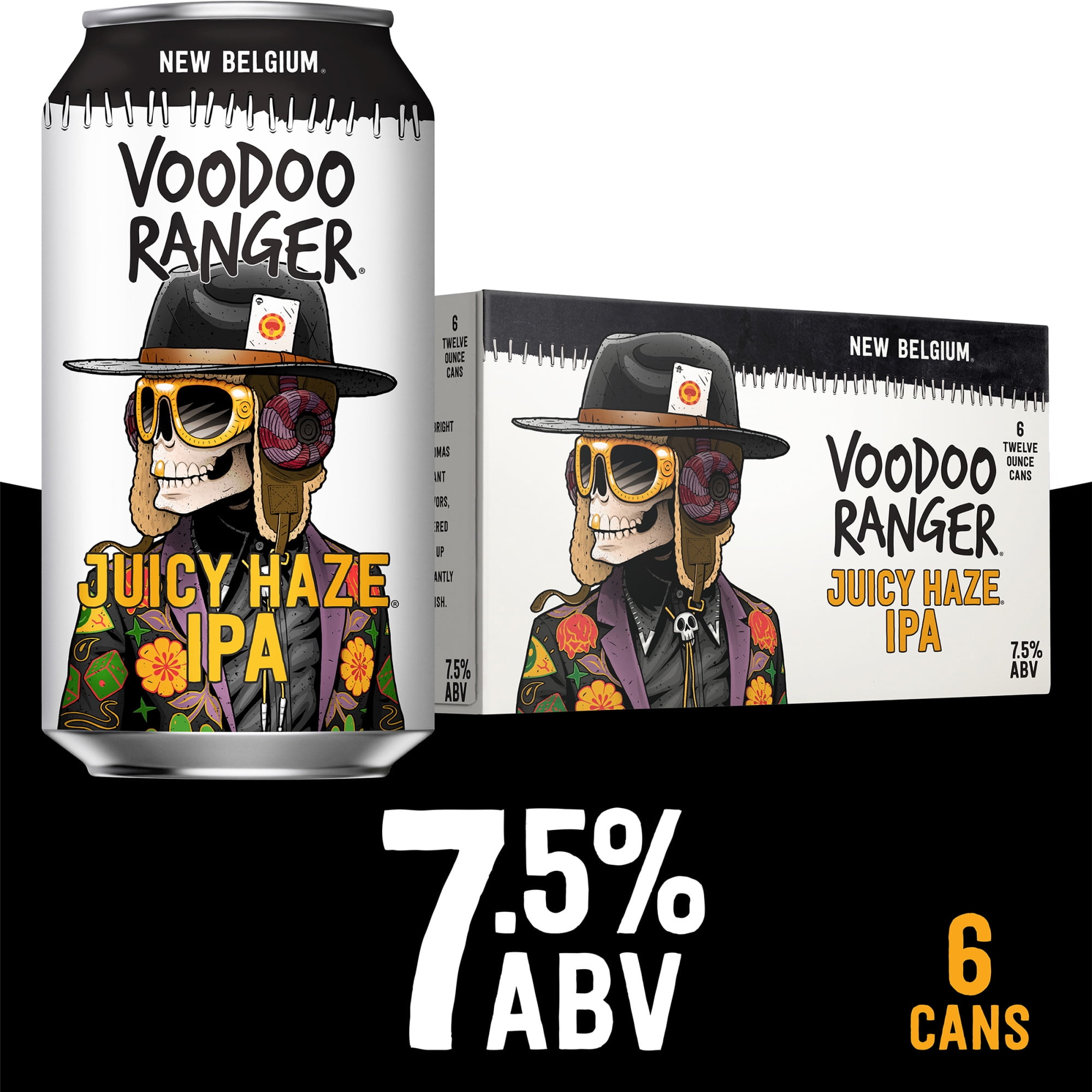 Voodoo Ranger Juicy Haze IPA Beer, 6 Pack, 12oz Cans, 7.5 ABV