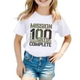 thumbnail image 1 of SXcggal One Mode Enfants T-Shirt Décontracté Imprimé Col Rond Manches Courtes Ample Mignon Respirant Confortable Hauts Filles, 1 of 4