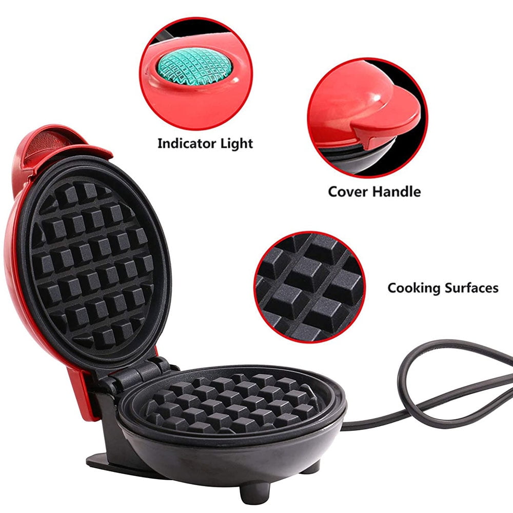 UVFAST Mini Waffle Maker, Small Waffle Irons Non-stick, Breakfast Belgian  Waffles, Mini Waffle Iron Make Waffles in Minutes, Portable Pancake Maker  Machine for Kid, Easy to Clean, 5 Inches Wide, Black 