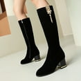 thumbnail image 2 of Mostsola Knee High Boots Women Elegant Tassel Mid Calf Boots Suede Heel Dressy Fall Boots, 2 of 9