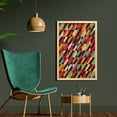 thumbnail image 2 of Abstract Wall Art with Frame, Funky Geometric Square Boxes with Parallel Color Bars Triangles Stripes Retro, Printed Fabric Poster for Bathroom Living Room Dorms, 23" x 35", Multicolor, by Ambesonne, 2 of 2