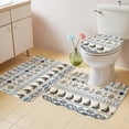 thumbnail image 3 of Ocean Nautical Bathroom Rugs Set Vintage Blue Beige Seahorse Shell Anchor Boat Ropes Non Slip Absorbent Soft Bath Mats 3 Piece Set with Bathroom Rug, U-Shaped Floor Mat, Toilet Seat Cover Small Size, 3 of 9