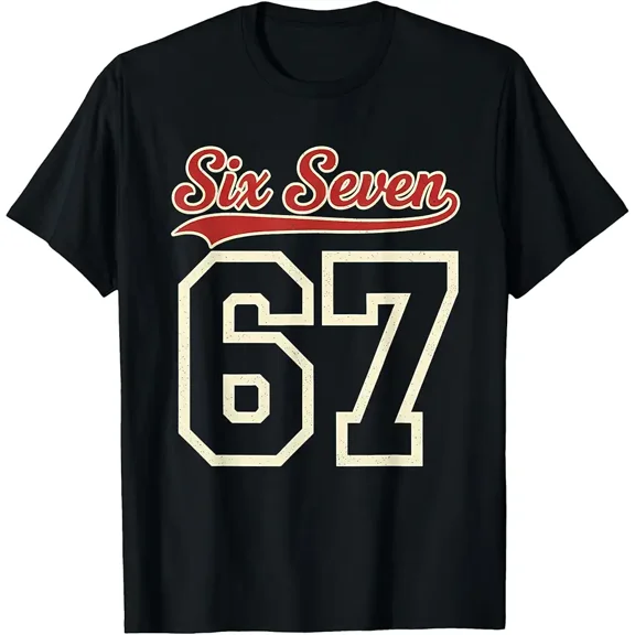 Number 67 Numbered Six Seven Baseball Jersey Style Team 67 T-Shirt