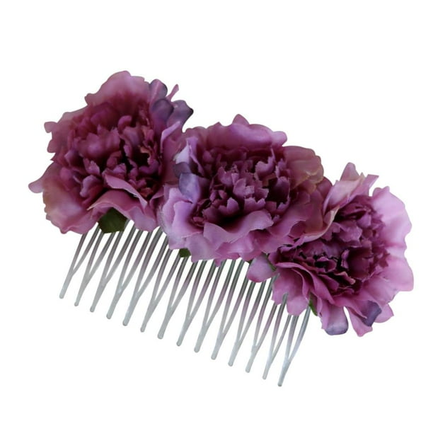 Accesorios Para El Cabello de 1 Pieza Perfecl Flores de Tela Para Dama Elegante empolvado peine de flor de clavel