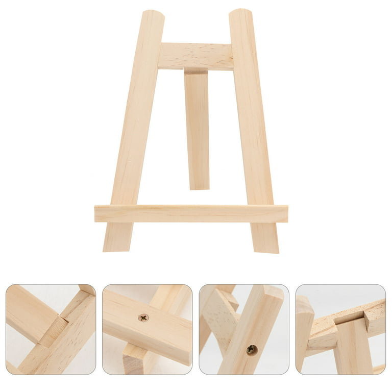 1Pc Easel Stand, Portable Natural Wood Painting Easel Photo