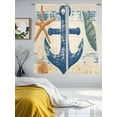 thumbnail image 2 of Coastal Nautical Sheer Curtains for Living Room Bedroom Summer Vintage Anchor Starfish Sheer Curtains 72 Inch Long 2 Panels Set Light Filtering Curtain Window Treatments Drapes for Dining Room, 2 of 6