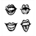 thumbnail image 3 of Kiss Duvet Cover Set, Monochromatic Woman Lips in Various Poses, Decorative 3 Piece Bedding Set with 2 Pillow Shams, Queen Size, Charcoal Grey and White, by Ambesonne, 3 of 3