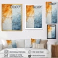 thumbnail image 4 of Designart "Marble Ink Flow in Yellow and Blue" Abstract Canvas Wall Art - Modern Blue Abstract Marble Entryway Wall Art Print, 4 of 6