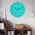 thumbnail image 2 of Wall Clock Aqua Green Clocks PVC Silent Non-Ticking Battery Operated Decorative Simple Style Round Clock for Home Living Room Kitchen Bedroom Office School Wall Decor 14 Inch, 2 of 9