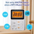 thumbnail image 3 of Portable Radio AM FM, Rechargeable Digital Pocket Radio,Transistor Radio with Large LCD Screen, MP3, Stereo Earphone, 3.5mm Headphone Jack, TF Card Socket, Walkman Radio for Jogging/Gym/Camping, 3 of 5