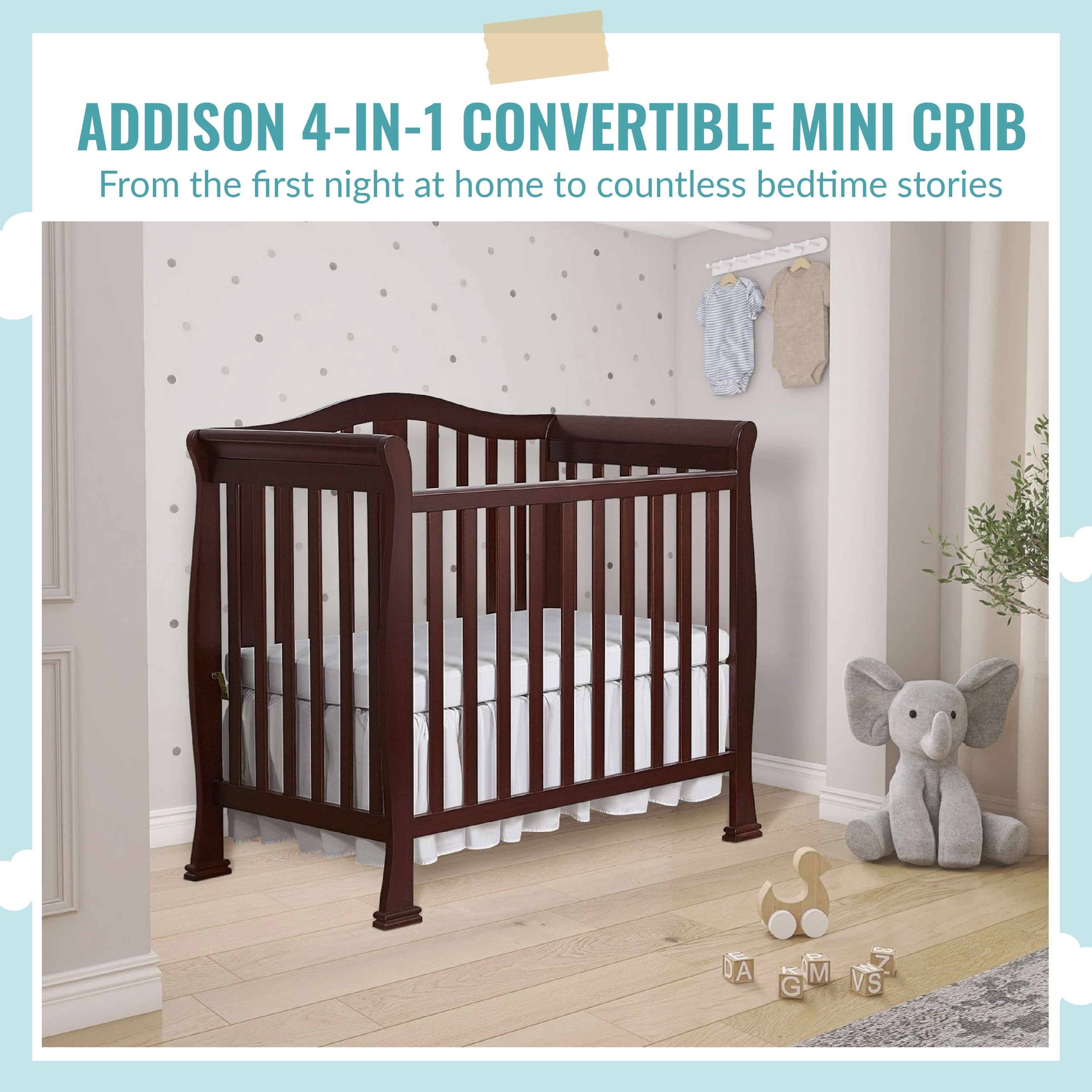 Dream on me addison 4 in 1 convertible 2024 mini crib