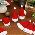 thumbnail image 6 of 10-Pack Mini Red Santa Hats, Christmas Table Decor Silverware Holders & Cup Covers, Reusable Holiday Party Decorations for Festive Dining Home Celebration, 6 of 9