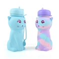 thumbnail image 2 of with carabiner 500ml Collapsible Water Bottle, Large bpa Free Travel Water Bottle Reusable Water Bottle-Purple, 2 of 5
