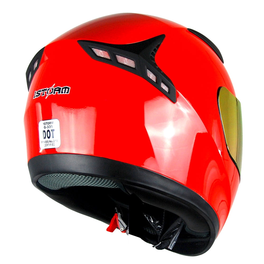 1STORM MOTORCYCLE FULL FACE HELMET BIKE BOOSTER G335CLS GLOSSY RED