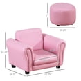 thumbnail image 7 of Resenkos Toddler Sofa with Footstool, Upholstered Armchair for Playroom & Nursery, Pink, 7 of 7