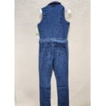 thumbnail image 3 of Rewash Womens Sleeveless Utility Style Button Front  Denim Jumpsuit, Blue, Medium, 3 of 6