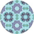 thumbnail image 1 of Ahgly Company Tapis d'Intérieur Rond Lavable en Machine Bleu Ardoise Gris Bleu Transitionnel, 6 Pieds Rond, 1 of 7