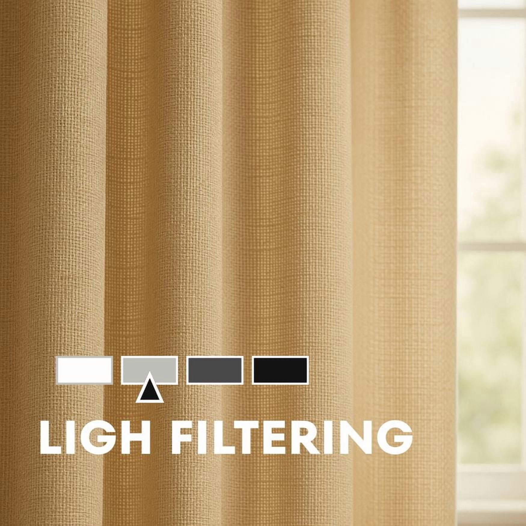 Mainstays Southport Textured Light Filtering Curtain Panel Pair, Set of 2, Beige, 40 in W x 84 in L