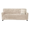 Great Bay Home Stretch Velvet-Plush Washable Sofa Slipcover  (Sofa, Silver Cloud) - image 4 of 5