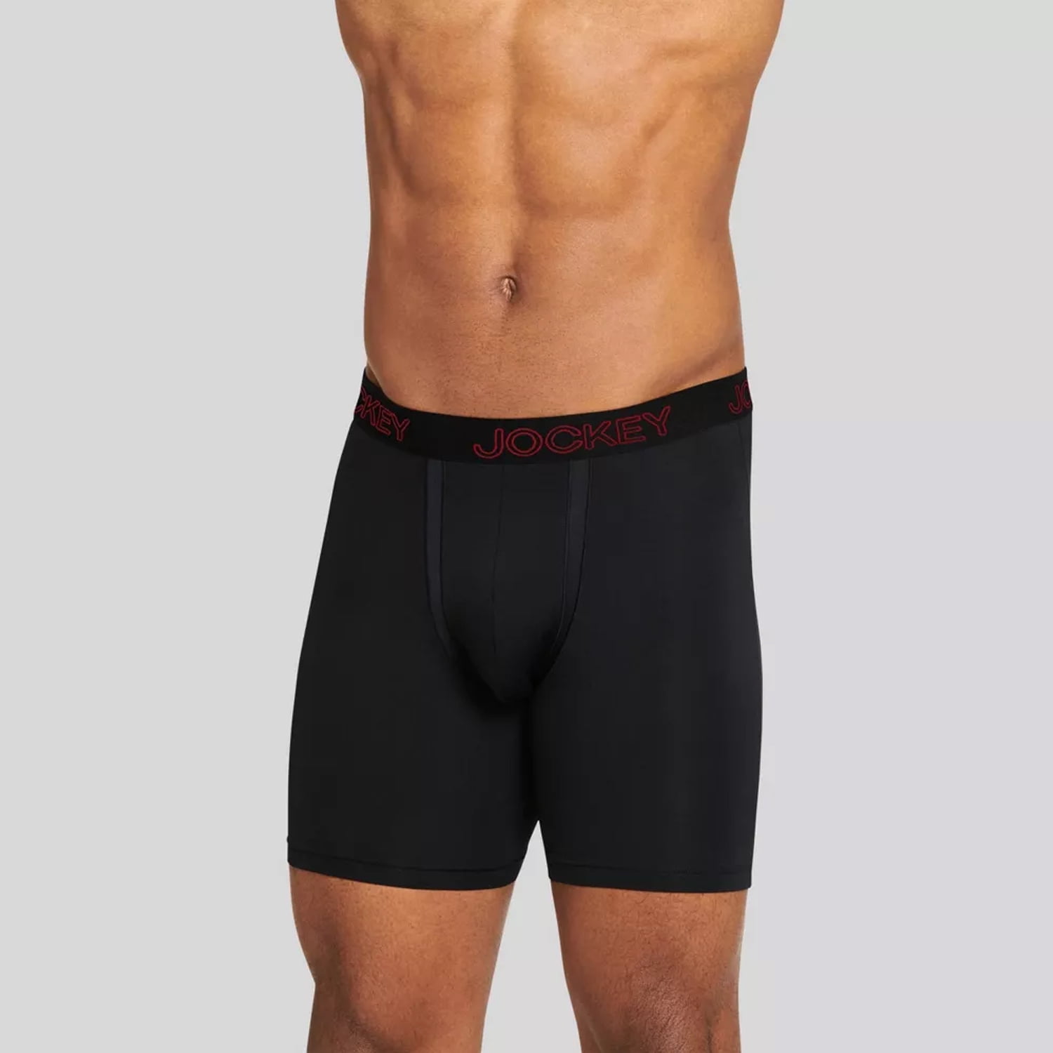 Men's Boxer Briefs No Chafe Pouch Jockey Generation, Black, S, Male