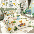 thumbnail image 2 of Erosebridal Cartoon Dinosaur Twin Bedding Sets for Kids Boys Girls, Dino Letter S Bedding Comforter Set, Polka Dots Reversible, 7 Pieces, 2 of 5