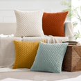 thumbnail image 4 of Lomyolo Set of 4 18x18 Inch Corduroy Decorative Throw Pillow Covers - Neutral Striped Soft Cushion Cases for Couch, Sofa, Living Room, Bed & Farmhouse Boho Style Pillow Covers, 4 of 7