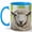 Blue, variant on Curly Sheep Coffee Mug, Farm Animal Mug, Ceramic 11 oz