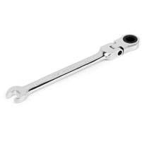 ELAYARD Flexible Head Ratchet Wrench 8Mm Vanadium Steel Alloy Plated Silver for Home and Factory Use