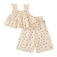 thumbnail image 1 of Zpanxa Summer Outfits for Girls Bow Print Pullover Top and Solid Color Long Pants Set 4-5 Years, 1 of 7