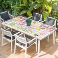 thumbnail image 2 of Happy Easter Table Cloths for 4 Foot Rectangle Tables, Spring Colorful Eggs Butterfly Plaid Checkered Patio Waterproof Elastic Fitted Tablecloths, Washable Rectangular Table Cover for Camping, 2 of 8