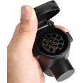thumbnail image 5 of Adaptador convertidor de enchufe de coche Duokon de 12 V, de 7 a 13 pines, conector de remolque para enganche de caravana (negro), 5 of 5