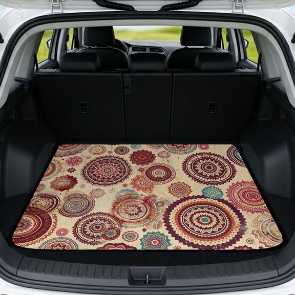 Psesaysky Mandala Circle Print Pet Cargo Mat, Non-Slip Flexible SUV Cargo Mat, Cargo Cover for Auto Interior