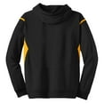 thumbnail image 6 of Sport-Tek Tall Tech Fleece Colorblock  Hooded Sweatshirt-4XLT (Black/ Gold), 6 of 6
