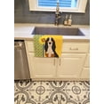 thumbnail image 2 of Summer Sunflowers Black Tricolor Basset Hound Kitchen Towel, 2 of 5