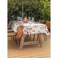 thumbnail image 2 of Outdoor Tablecloth with Umbrella Hole and Zipper, Orange Blue Fall Rectangle Table Cloth 60x102 Inch Waterproof Tablecloth, Thanksgiving Maple Leaf Autumn Picnic Table Cover for Patio Camping, 2 of 7