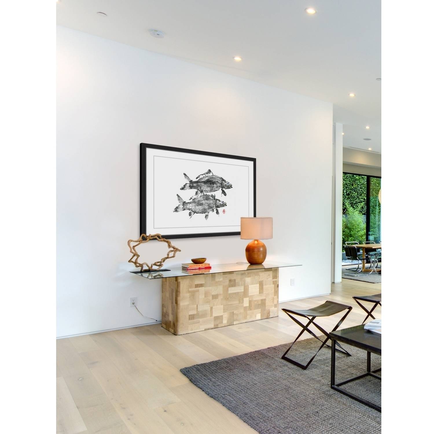 "Twin Carps" Framed Painting Print
