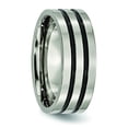 thumbnail image 4 of Titanium Enameled Grooved Flat 8mm Polished Band Ring 10 Size, 4 of 6