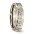 thumbnail image 4 of Solid Titanium 6mm Ridged Edge Hammered and Wedding Band Ring Comfort-Fit Size 6.5, 4 of 7