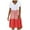 Watermelon Red, variant on Lolmot Women's Summer Fashion Casual Loose Stripe Dot Patchwork Dress Beach Vacation V-Neck Short Sleeve Loose Going Out Dress Plus Size Sundress