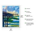 thumbnail image 2 of Early Light - Waves Breaking on Pier - From an Original Color Painting by Wade Koniakowsky - Fine Art Matte Paper Print (Unframed) 16x20in, 2 of 4